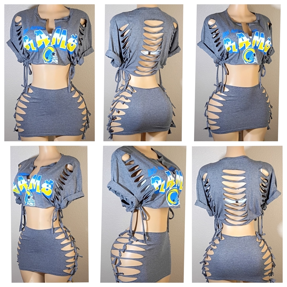 Los Angeles Rams Custom Tshirt Skirt Set